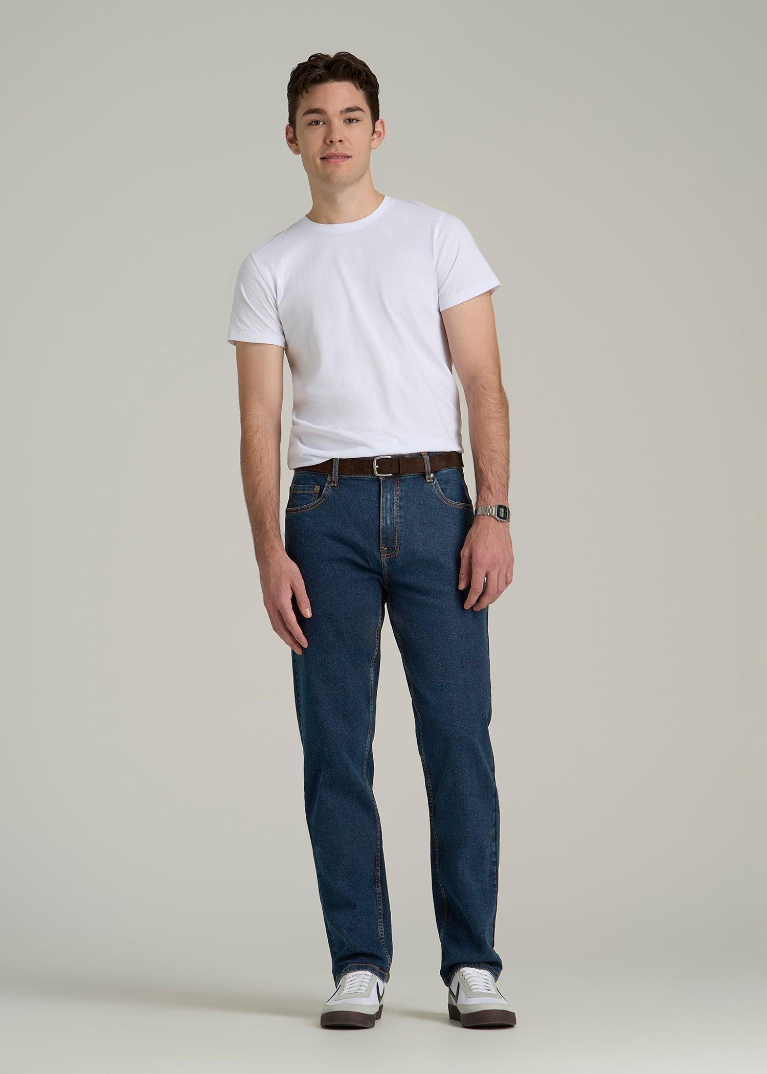 A.T. Basics Men's J1 Straight Fit Jeans for Tall Men in Charged Blue Male Product Image