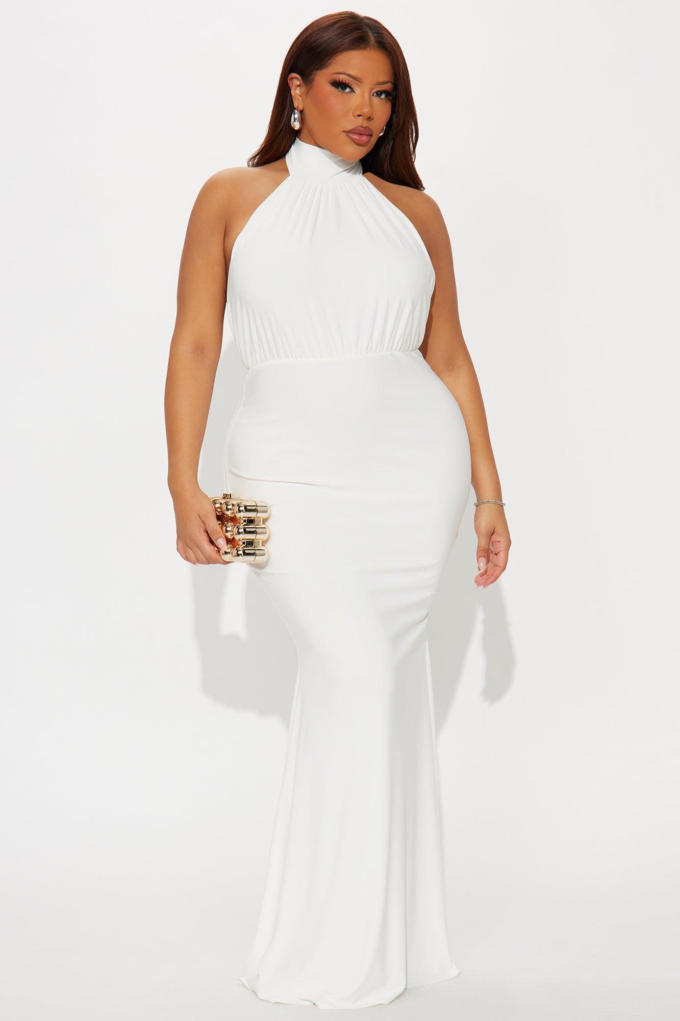 Leia Backless Maxi Dress - Off White Female Product Image