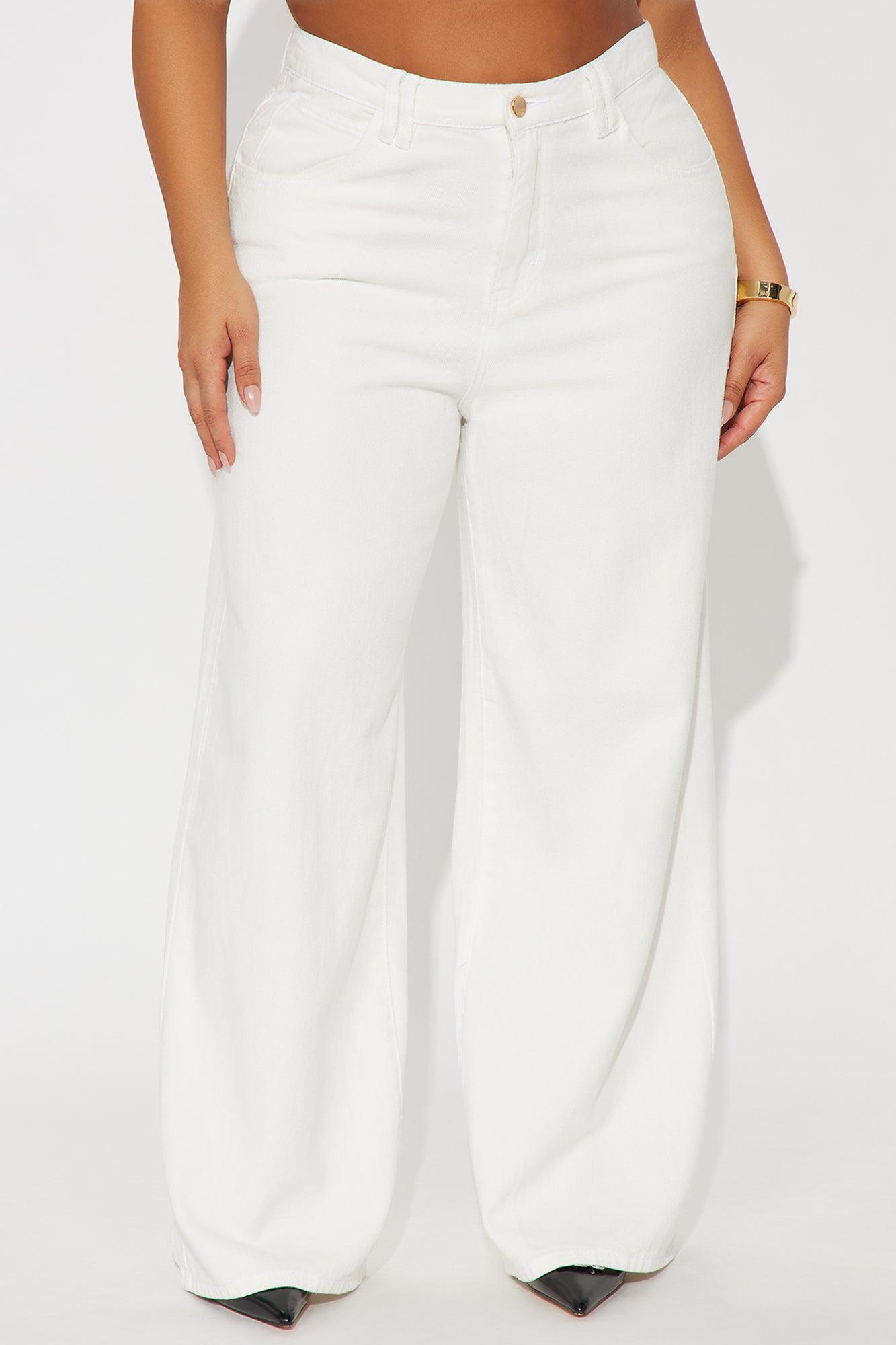 Très Jolie Wide Leg Jeans - White Female Product Image