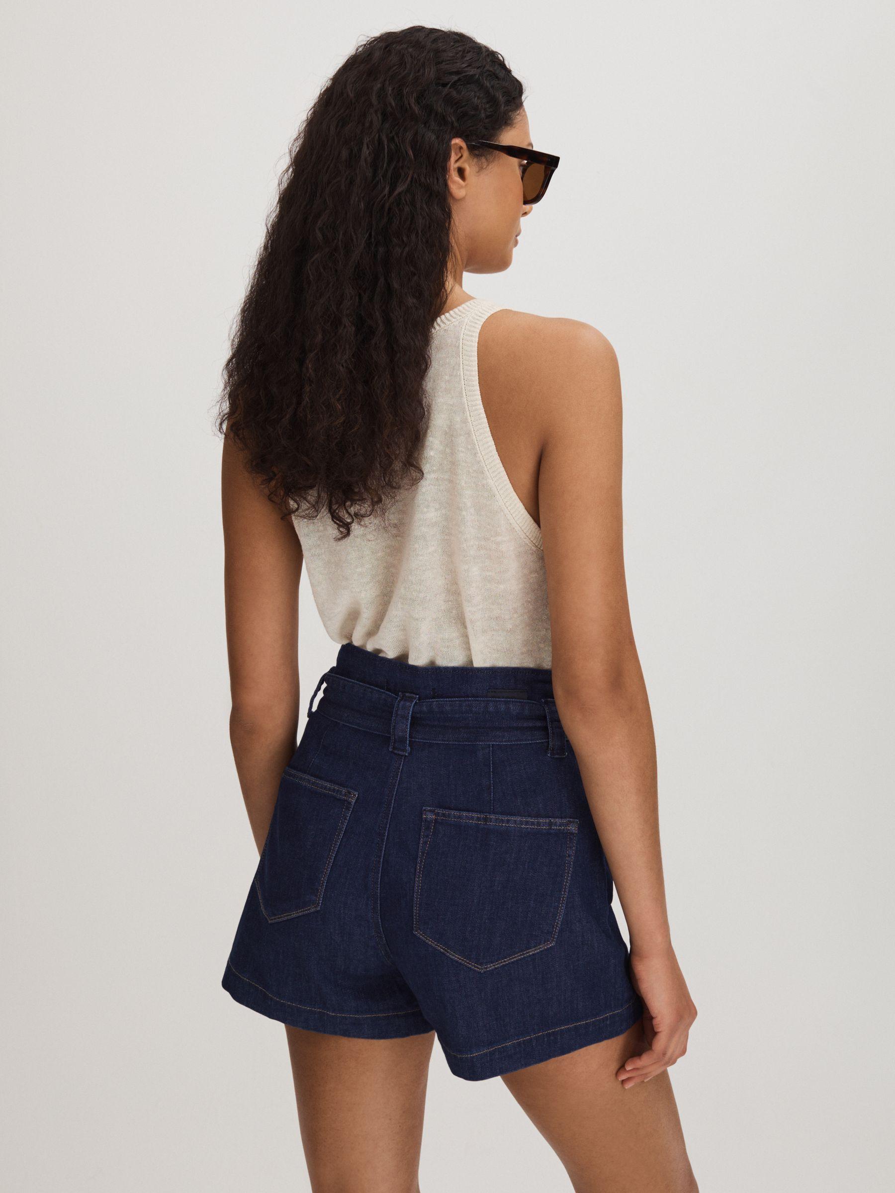 Paige Belted Denim Shorts in Baltimore Product Image