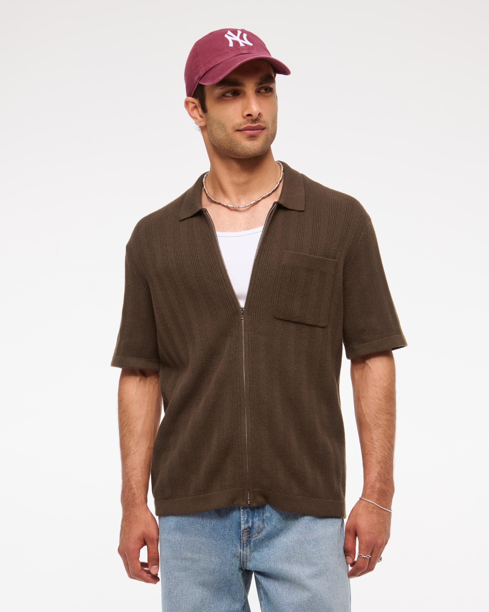 Full-Zip Sweater Polo Product Image