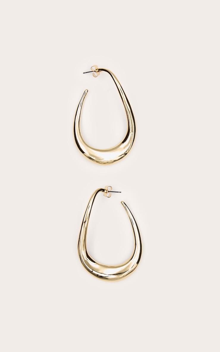 Gold Oversized Slim Hoop Earrings Product Image