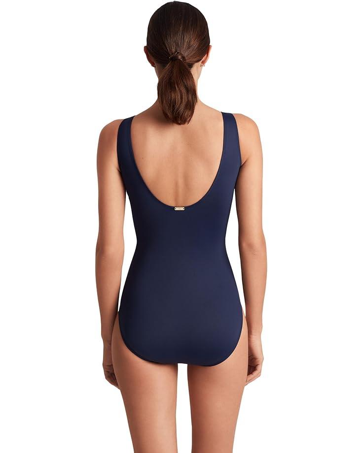 Beach Club Solid Ring Front One Piece Product Image