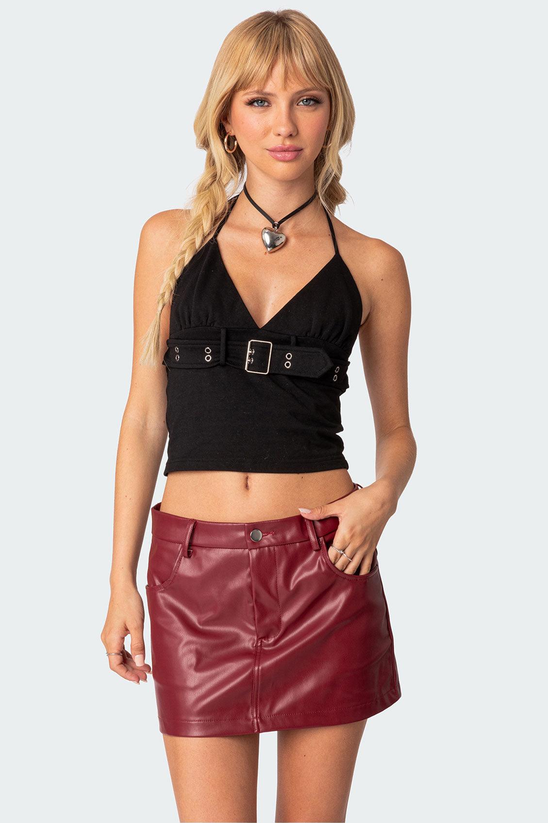 Birdie Buckle Belted Top Product Image