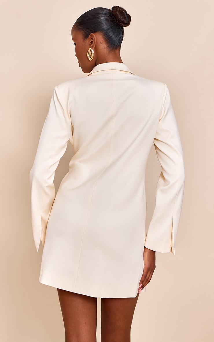 Almond Woven Blazer Side Tie Mini Dress Product Image