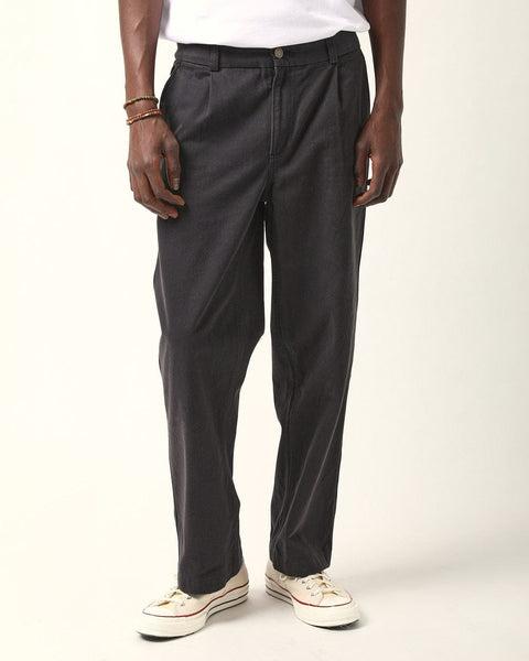 Heavy Twill Pleated Trouser - Black Product Image