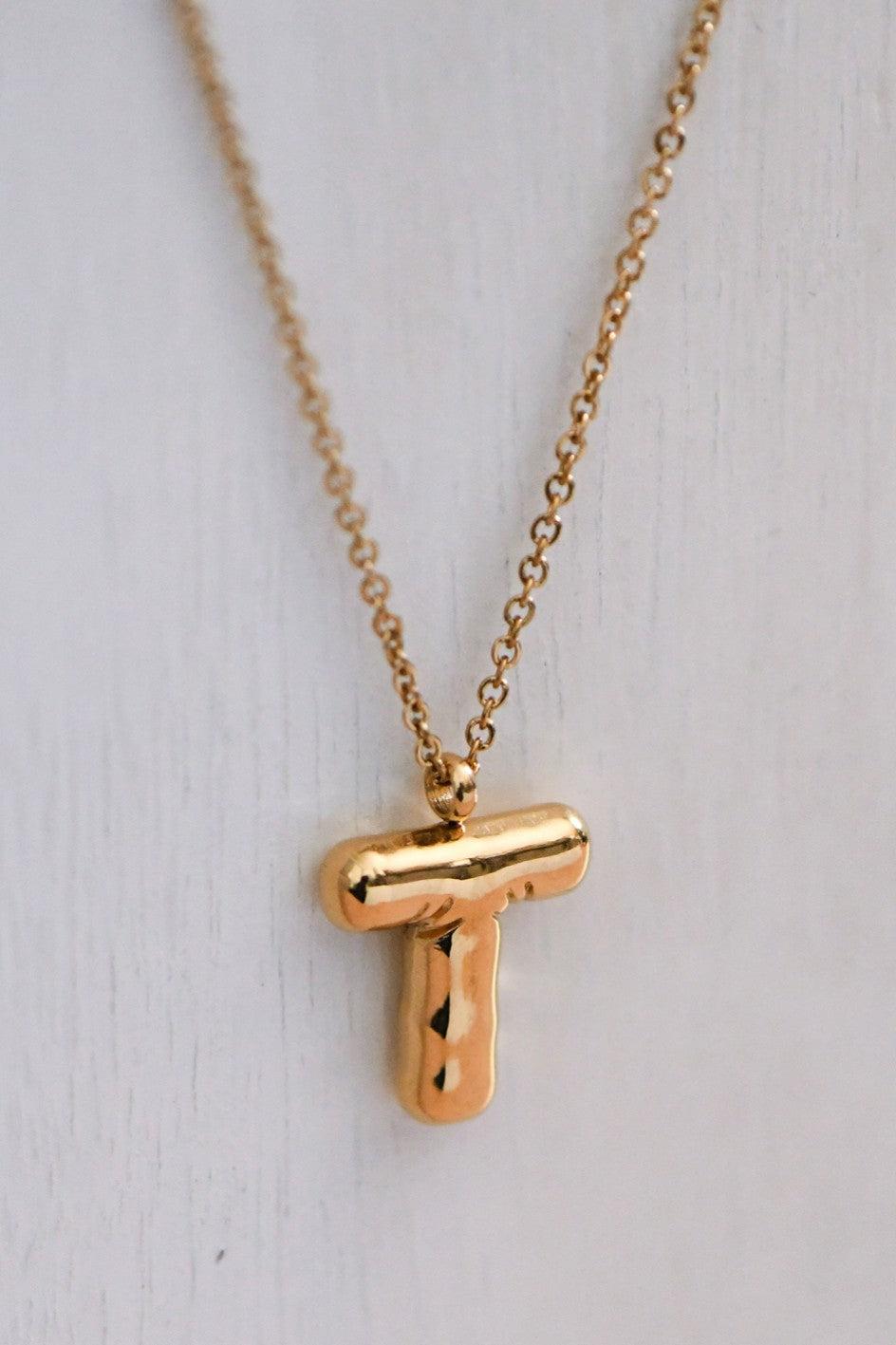 Balloon Initial Gold Necklace Product Image