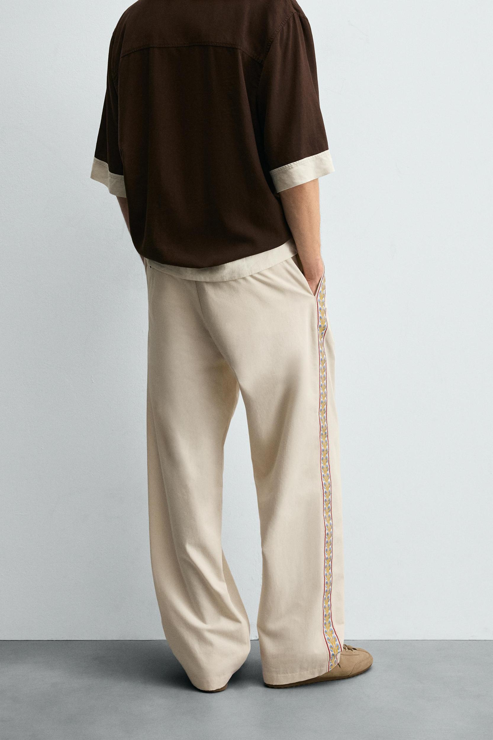 EMBROIDERED BAND PANTS Product Image
