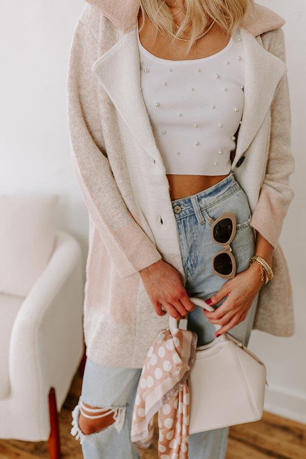 Apple Spiced Wishes Knit Coat in Pink Product Image