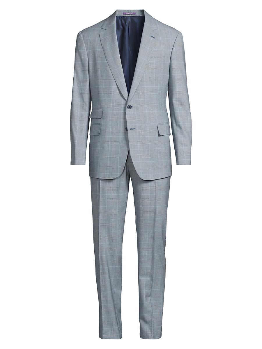 Mens Kent Hand-Tailored Glen Plaid Suit Product Image