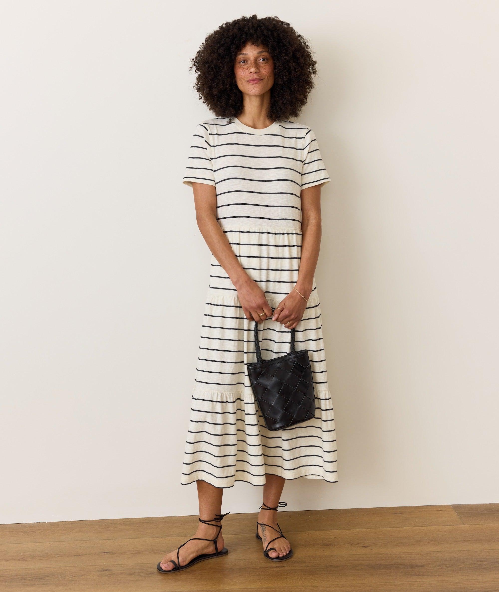 Sadie Vintage Slub Midi Dress Product Image