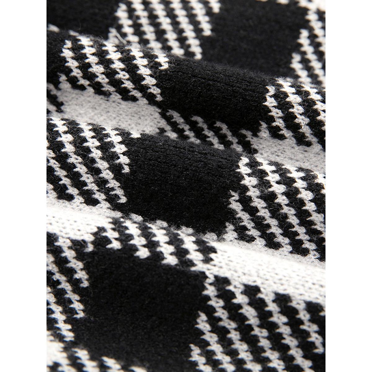 Plus Size Supersoft Essentials Plaid Elastic Cuffs Cardigan Black Women Casual Loose Long Sleeve Dailywear Cardigans BloomChic 22-24/3X Product Image