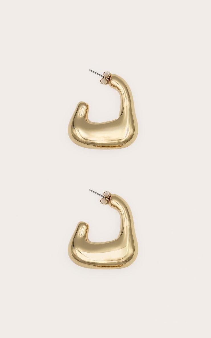 Gold Chunky Square Hoop Earring Product Image