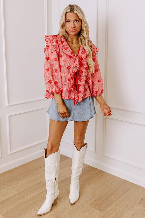 Southern Belle Floral Embroidered Top Product Image