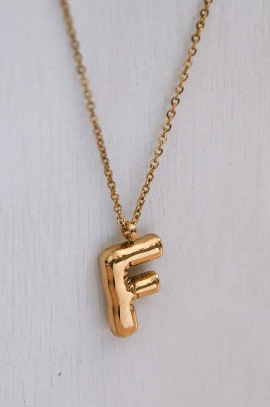 Balloon Initial Gold Necklace Product Image