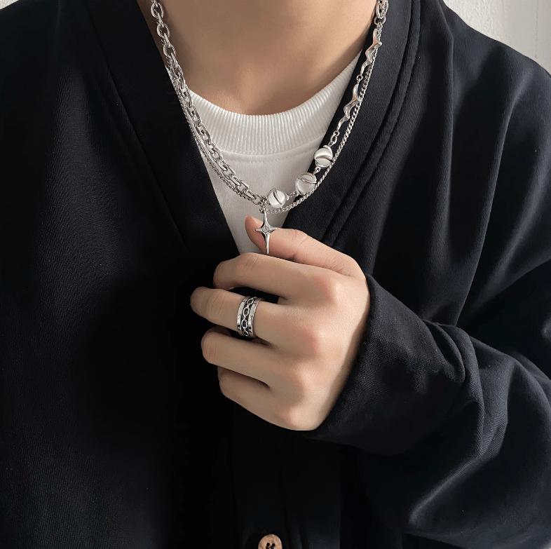 STAR PENDANT PEARL MULTI-CHAIN NECKLACE Product Image