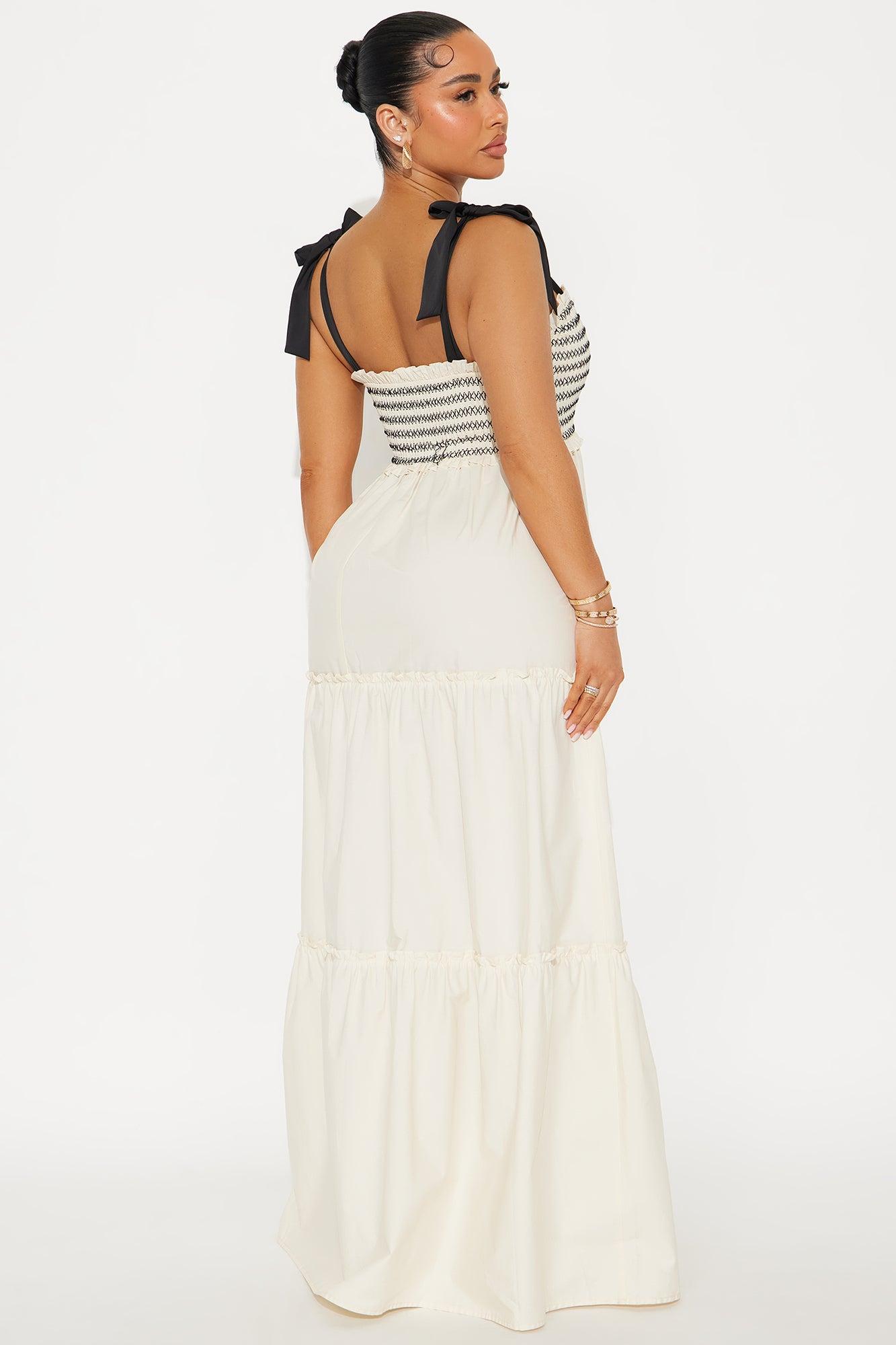 Marissa Poplin Maxi Dress - Cream/combo Product Image