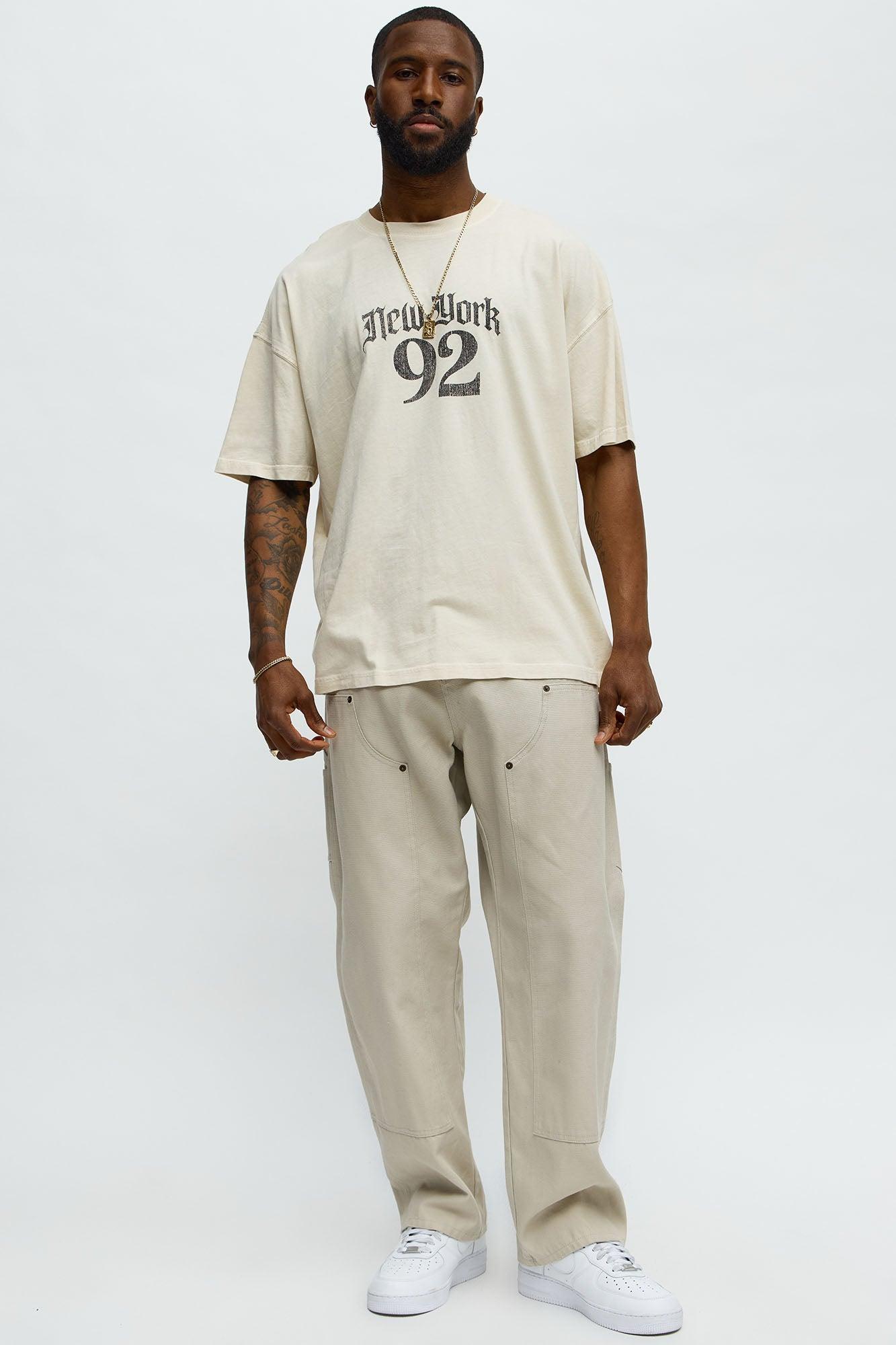 Rebel NYC 92 Oversized Short Sleeve Tee - Cream Male Product Image