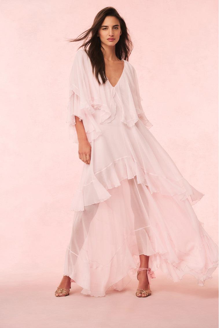 Collia Silk Maxi Dress - PALE PINK Product Image