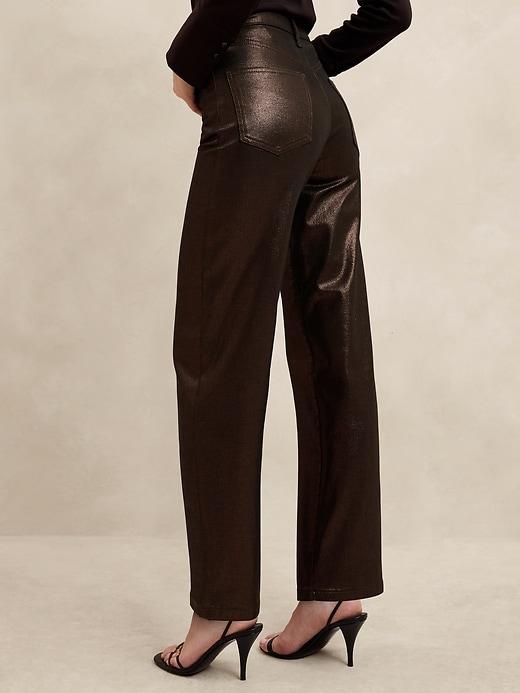 High-Rise Metallic Straight Jean Product Image