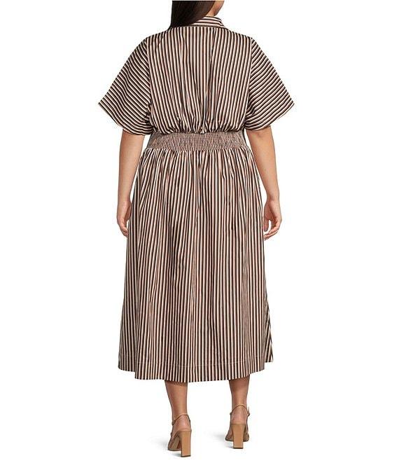 Sugarlips Plus Size Striped Dolman Sleeve Shirt Dress Product Image