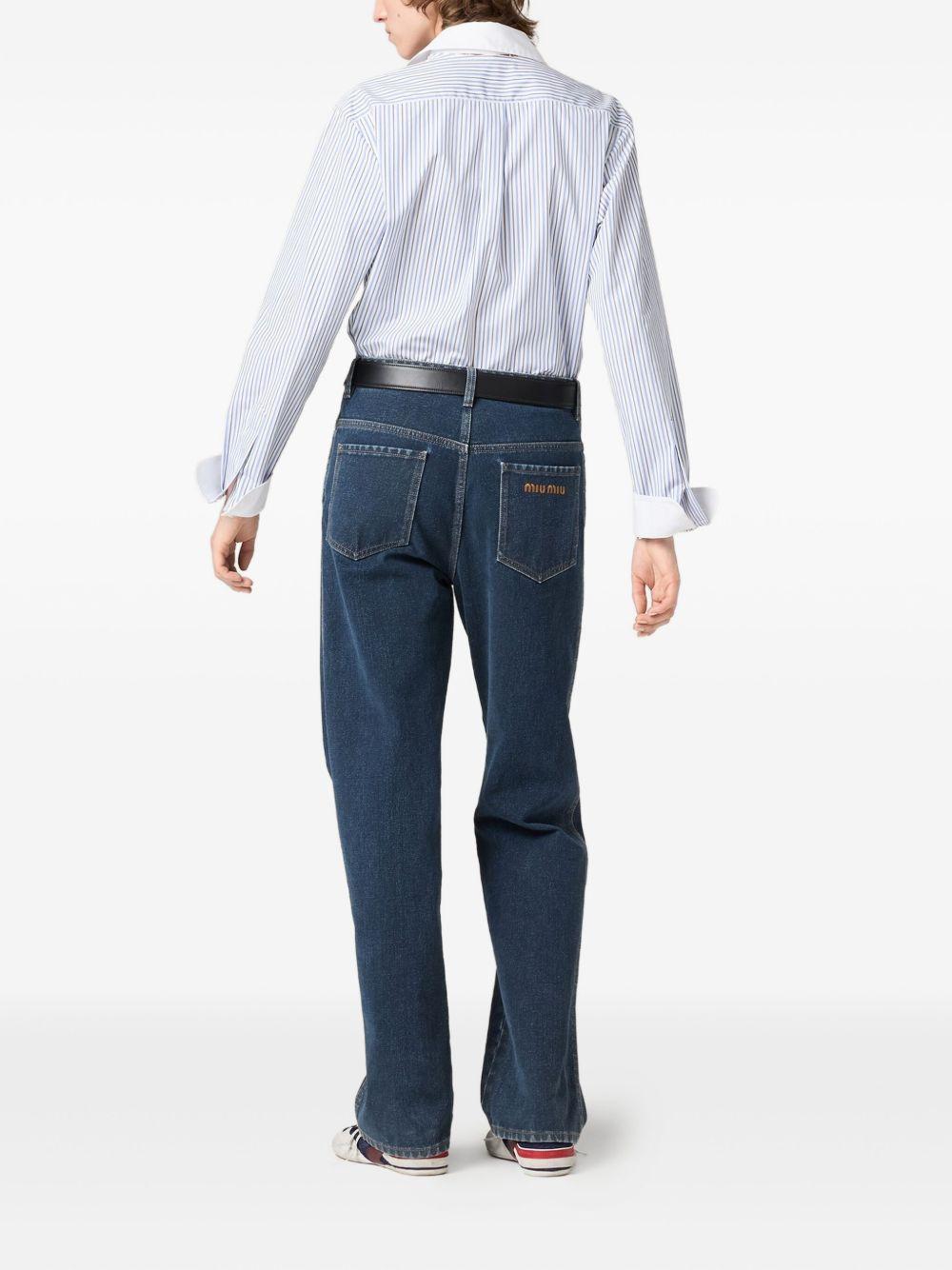 striped logo-embroidered shirt Product Image