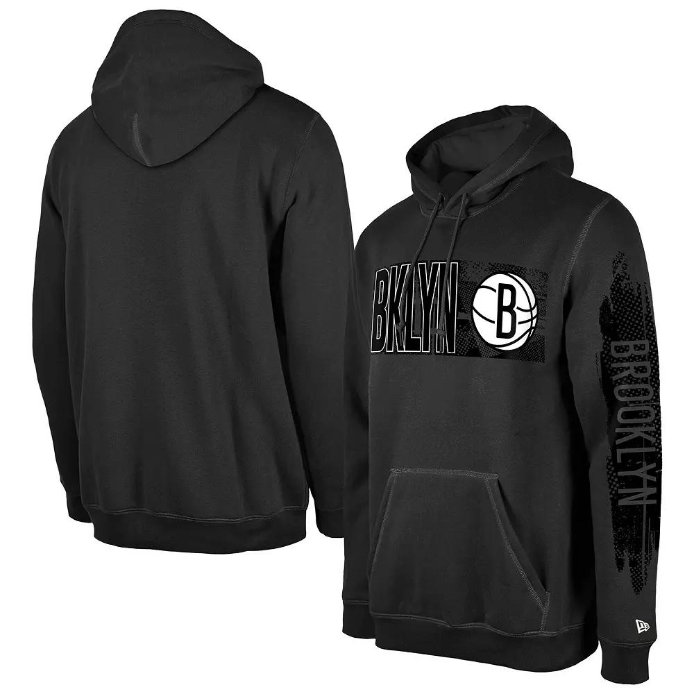 Men's New Era Brooklyn Nets Charcoal Tip-Off Collection Pullover Hoodie,  Product Image