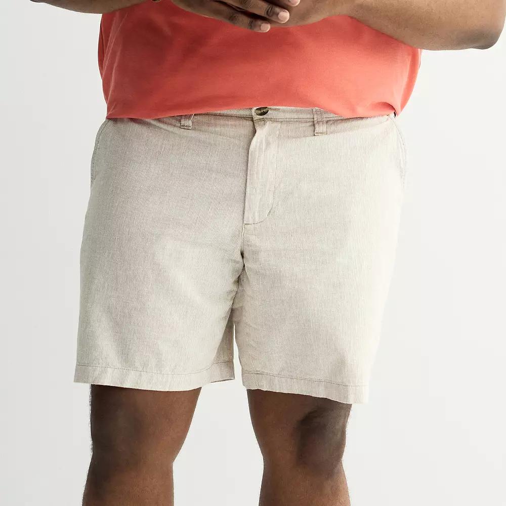 Big & Tall Sonoma Goods For Life® Flexwear Flat Front Shorts, Men's, Size: 48, Natural Bg Stp Product Image
