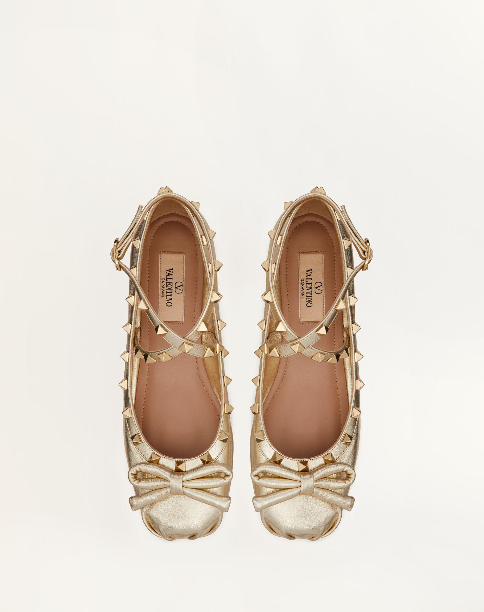 Rockstud Laminated Nappa Leather Ballerina Product Image
