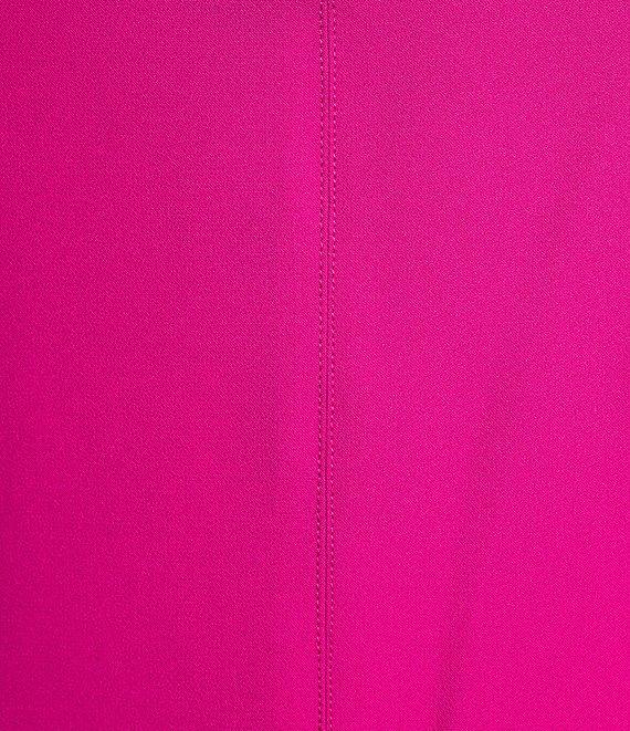 Caroline Rose Taylor Crepe Split Mandarin Collar 3/4 Sleeve A-Line Dress Product Image