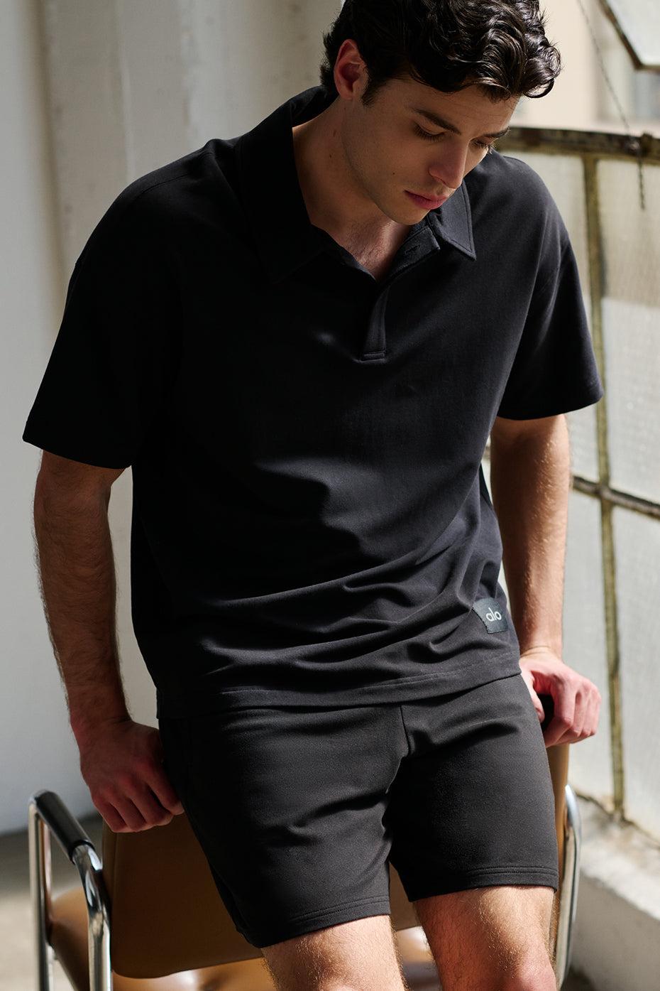 Double Take Short Sleeve Polo - Black Male Product Image