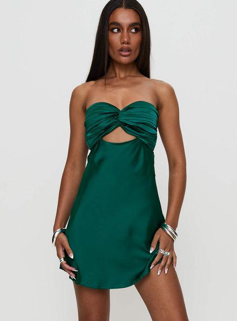 Faviola Mini Dress Emerald Product Image