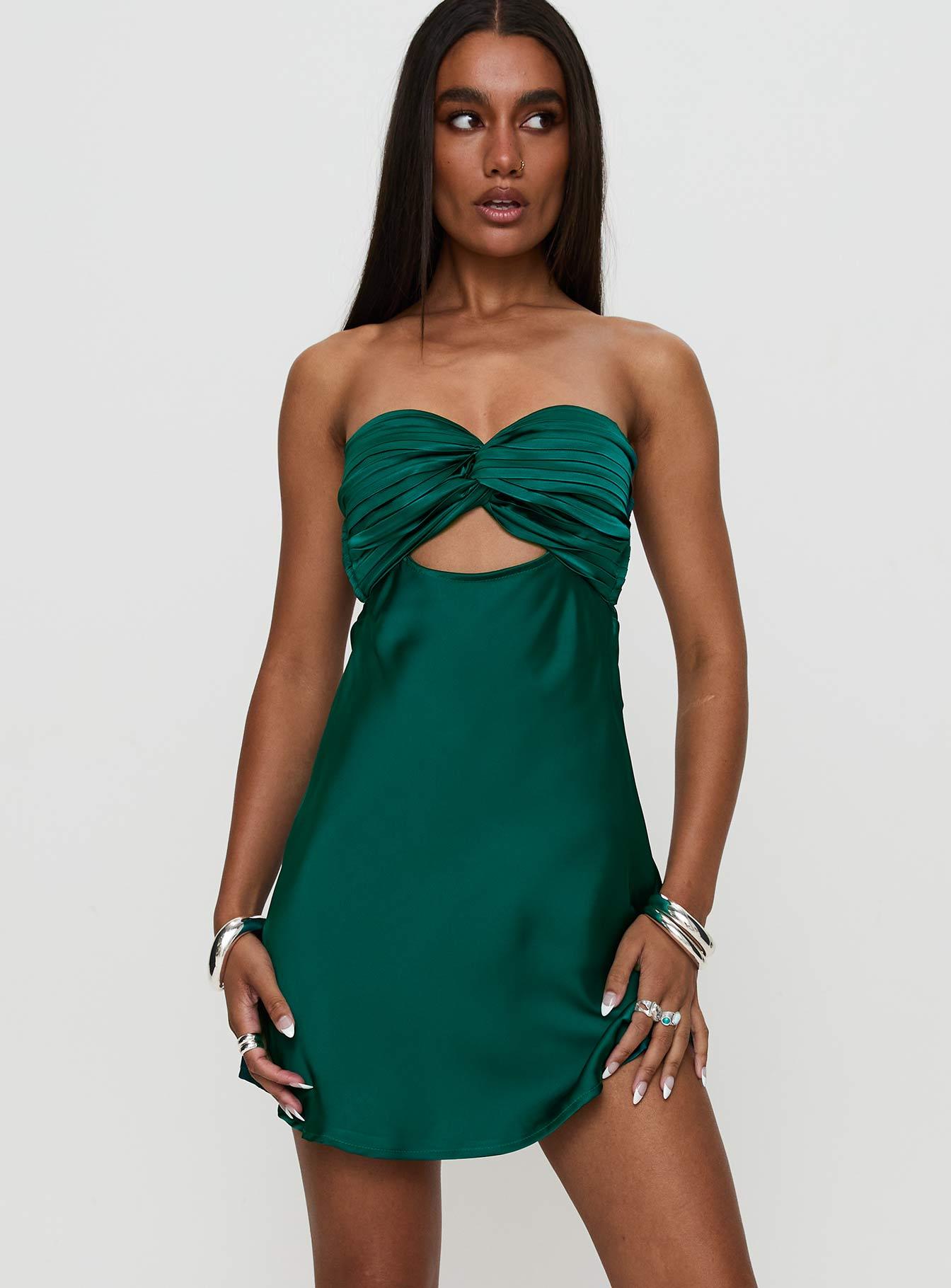 Faviola Mini Dress Emerald Product Image