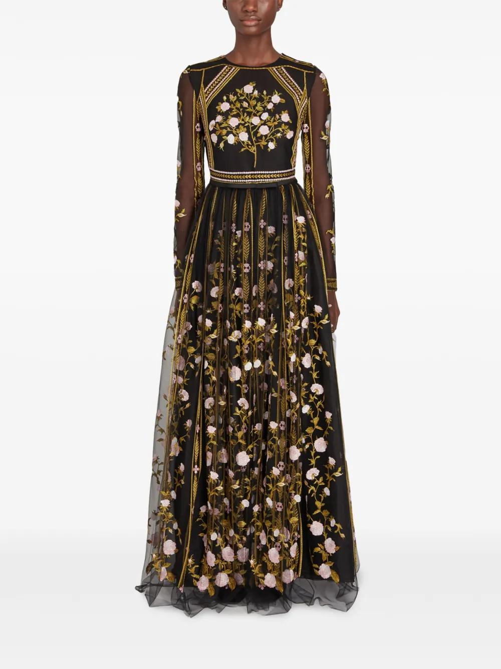 embroidery detail tulle dress Product Image