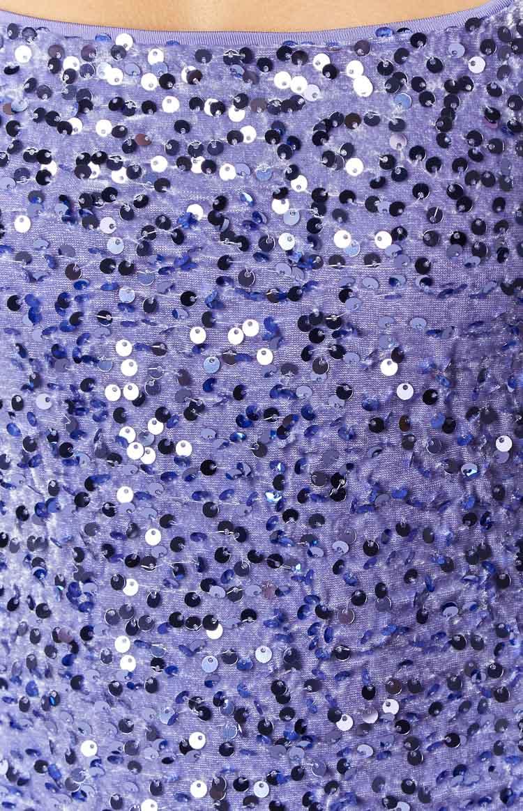 Charming Lilac Sequin Mini Dress Product Image