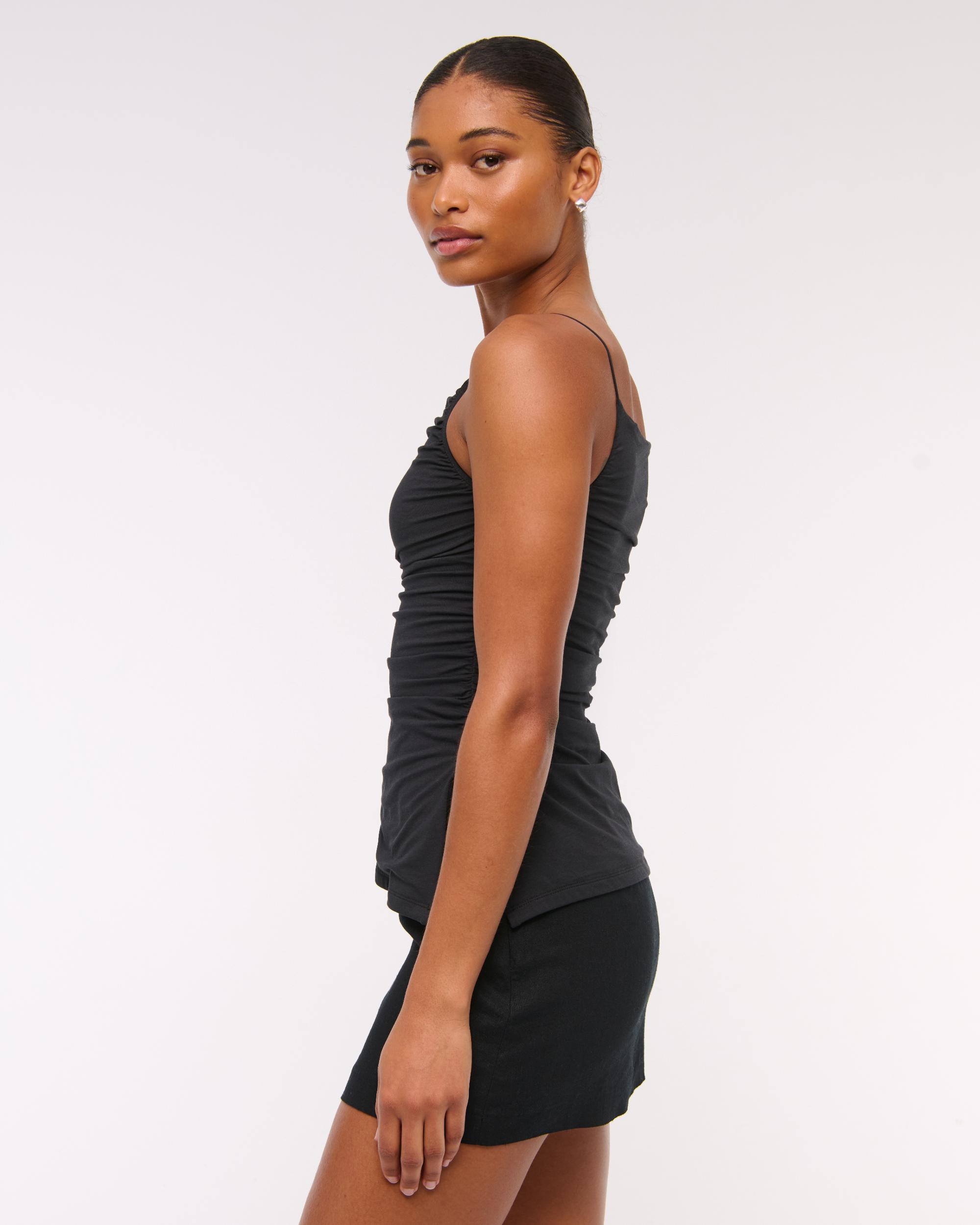 The A&F Scarlett Curve Love Linen-Blend Mini Skort Product Image