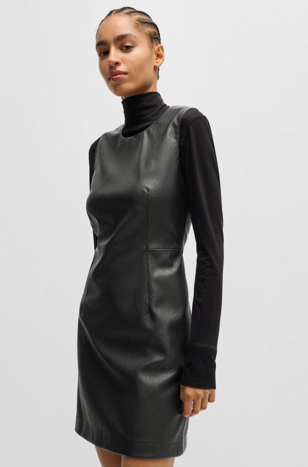 Shift dress in soft faux leather Product Image