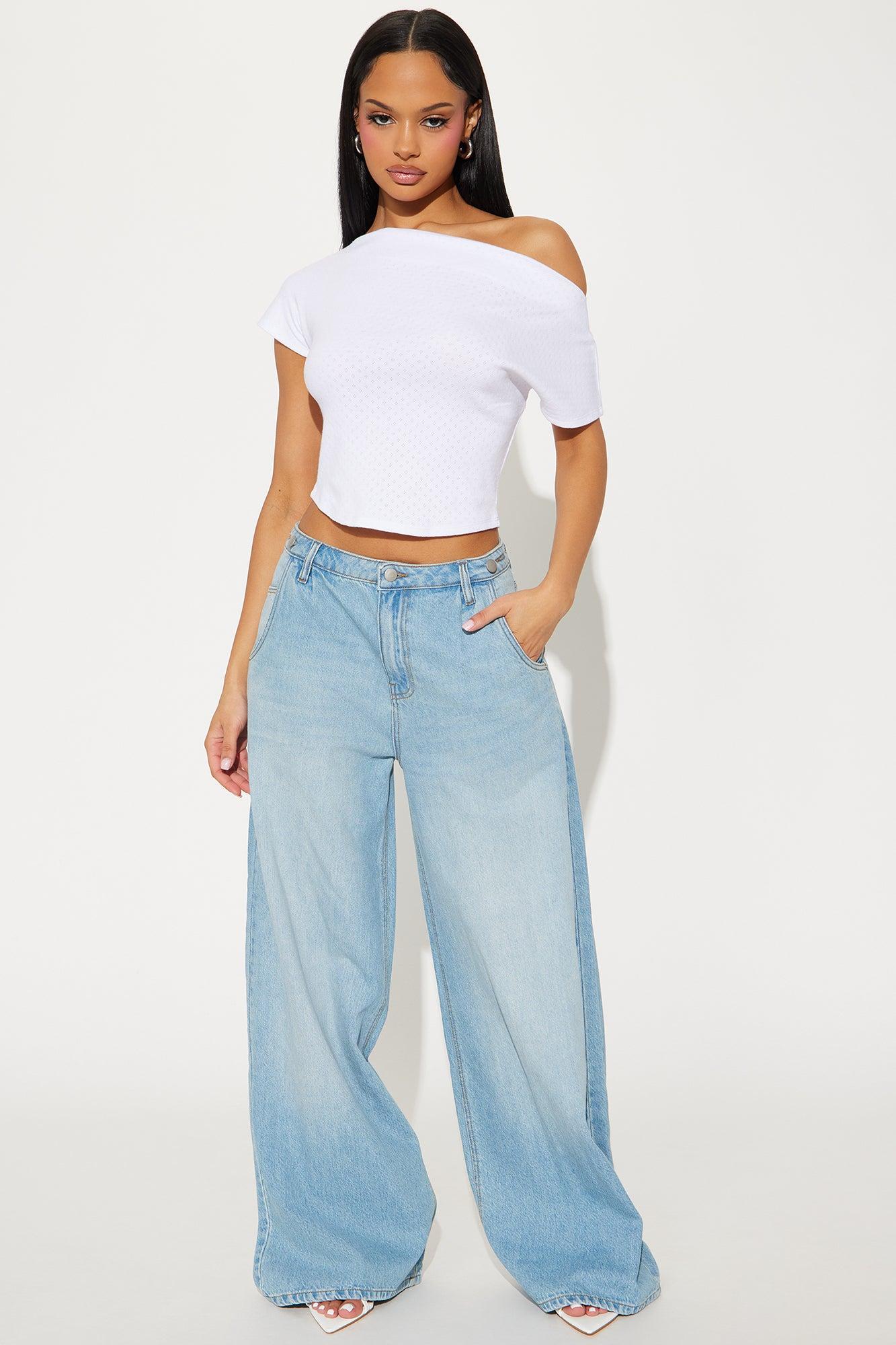 Bowden Baggy Non Stretch Wide Leg Jeans - Medium Wash Product Image