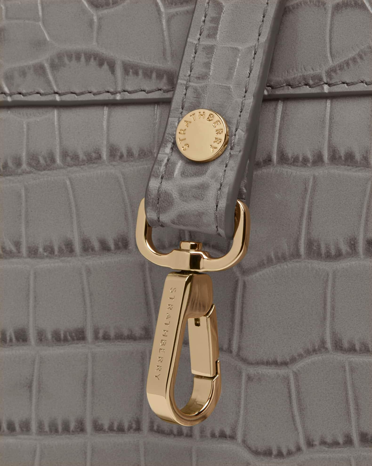 Mosaic Nano Croc-Embossed Leather Top-Handle Bag Product Image