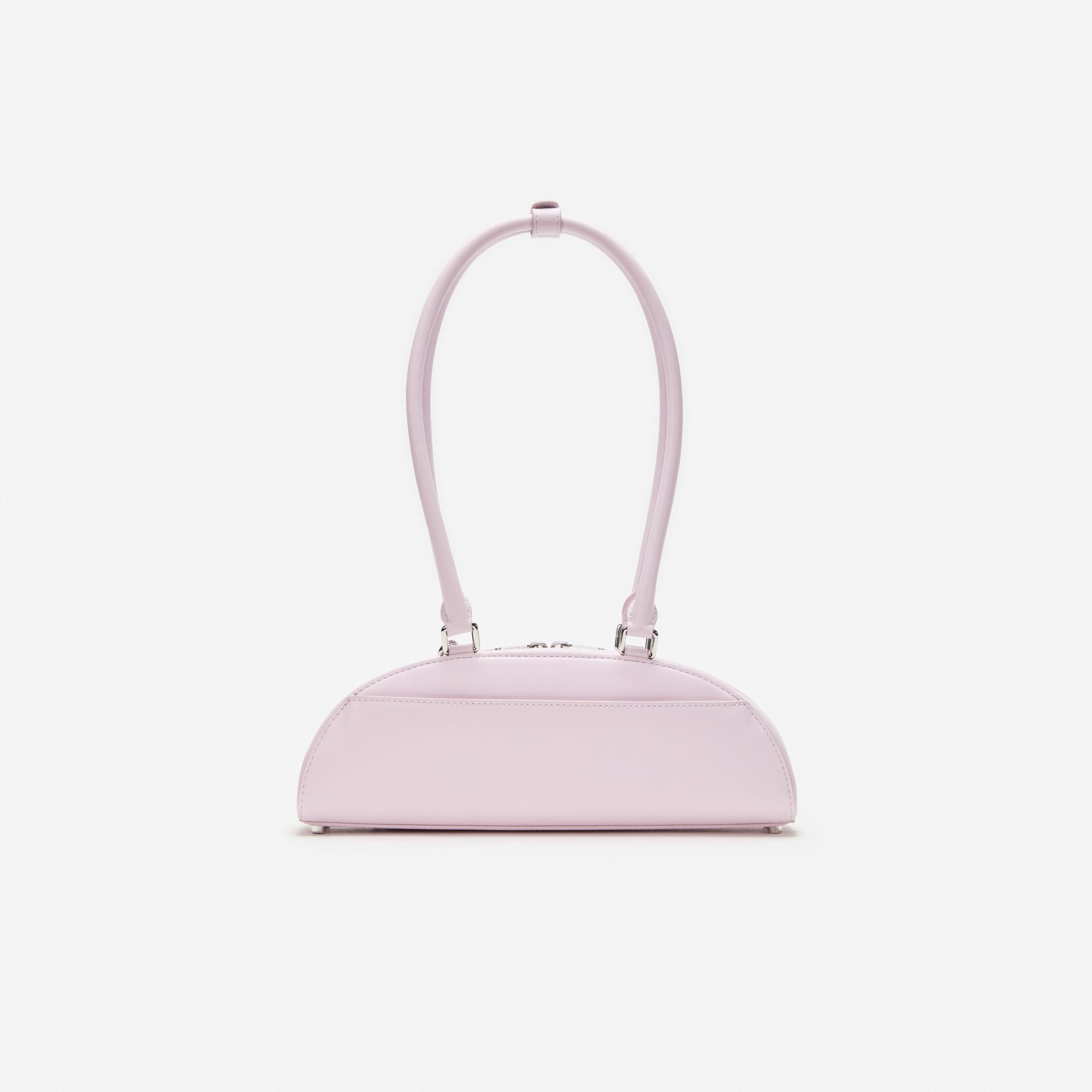 Lilac Leather Curved Charm Shoulder Bag Product Image