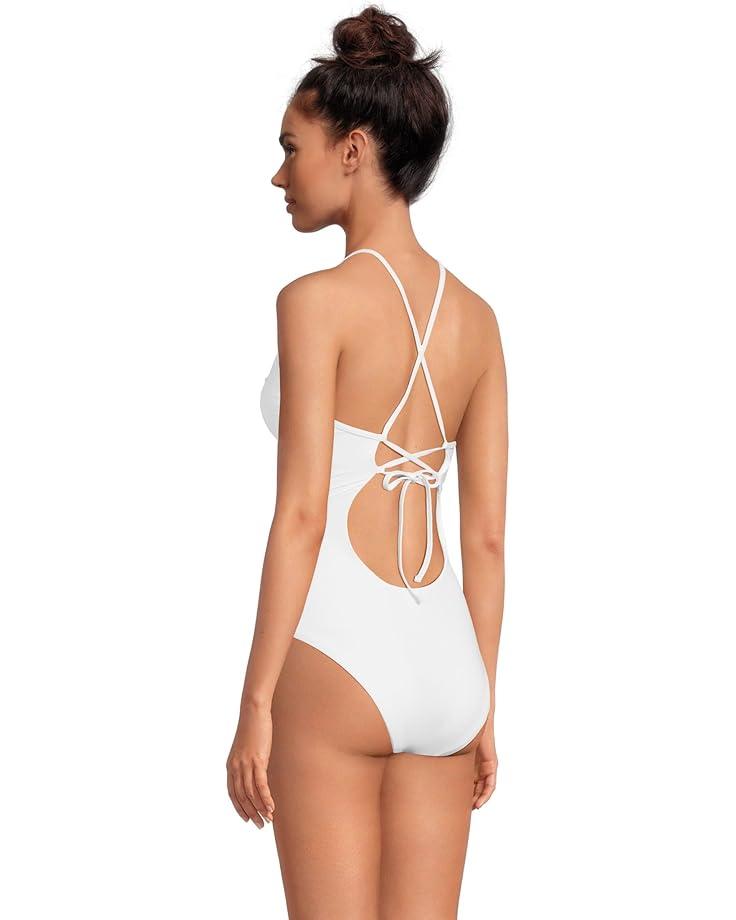 Color Play Crochet Plunge One Piece Product Image