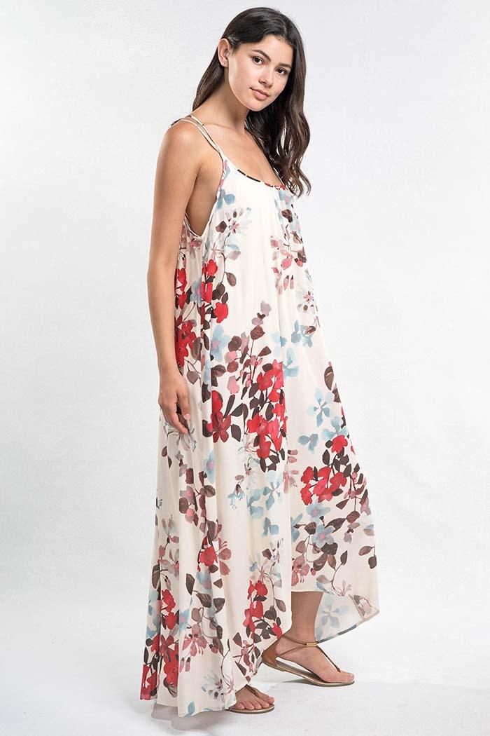 Floral Strappy Back Maxi Dress Product Image