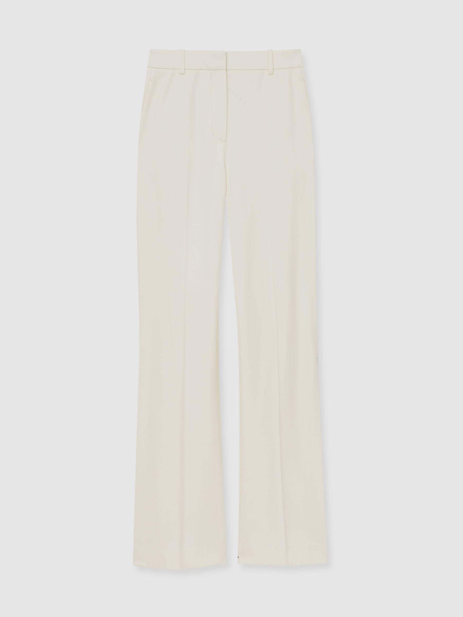 Wide-Leg Tailored Trousers in Cream Product Image