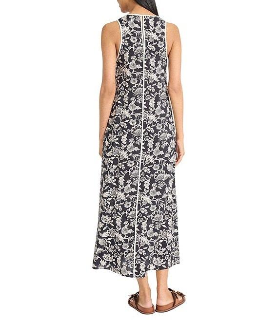 The Good Journey Crew Neck Keyhole Back Printed Rayon Blend Maxi Dress Product Image