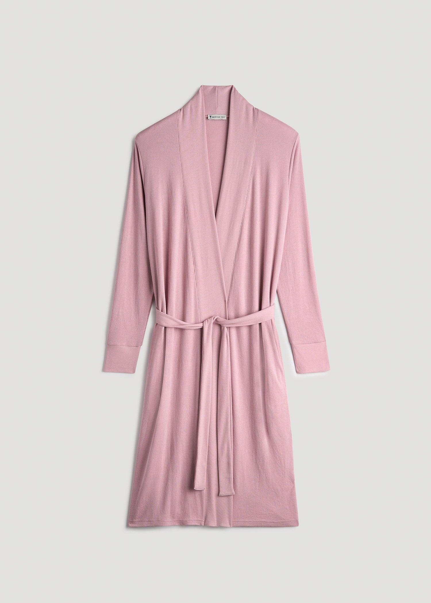 Waffle Lounge Robe for Tall Women in Pink Peony Female Product Image