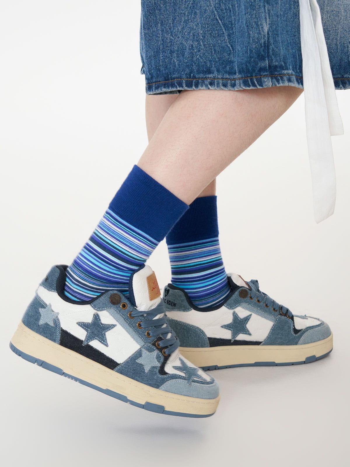 Starry Climb Stars Casual All-Match Denim Skate Shoes Product Image
