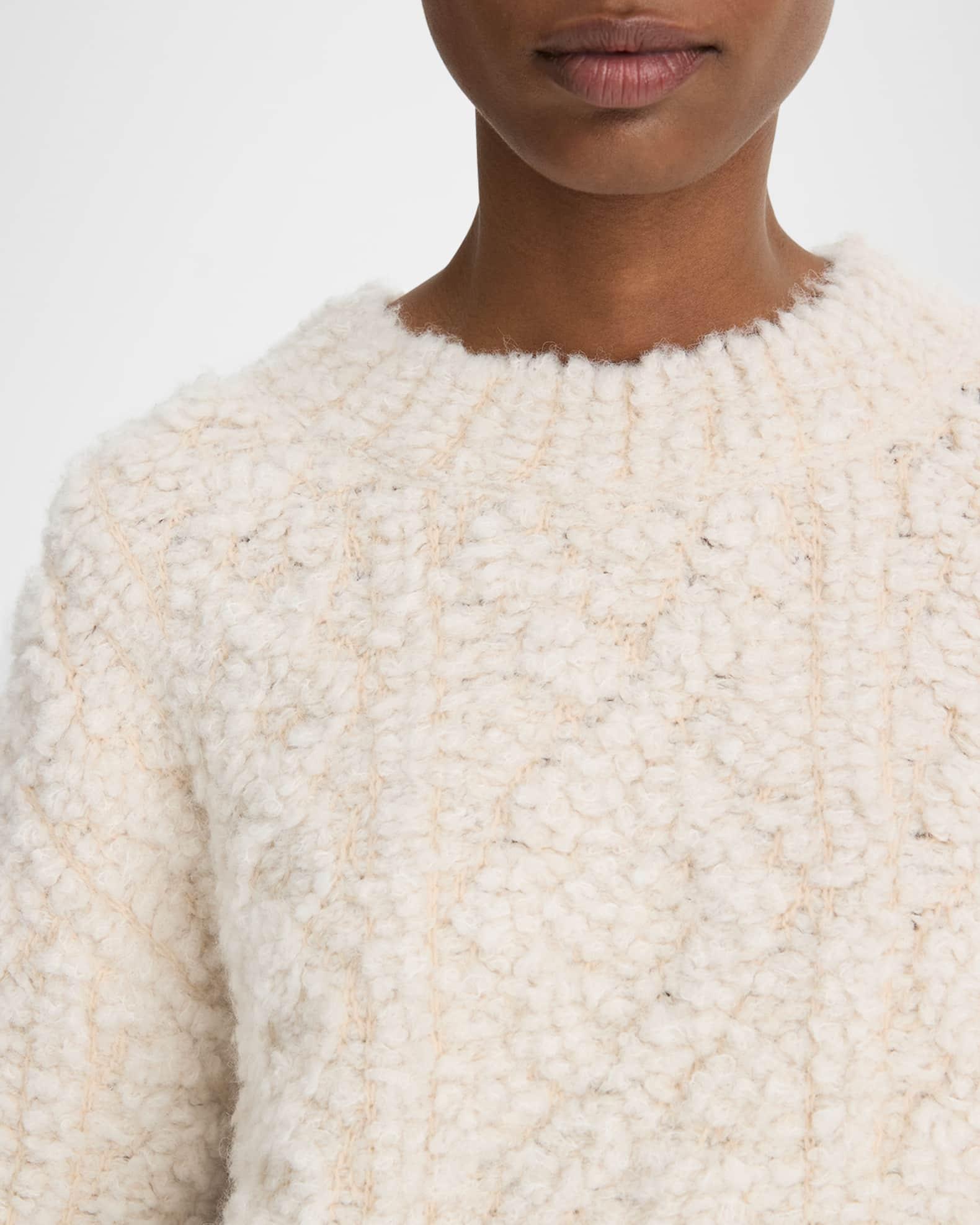 Textured Cable-Knit Crewneck Sweater Product Image
