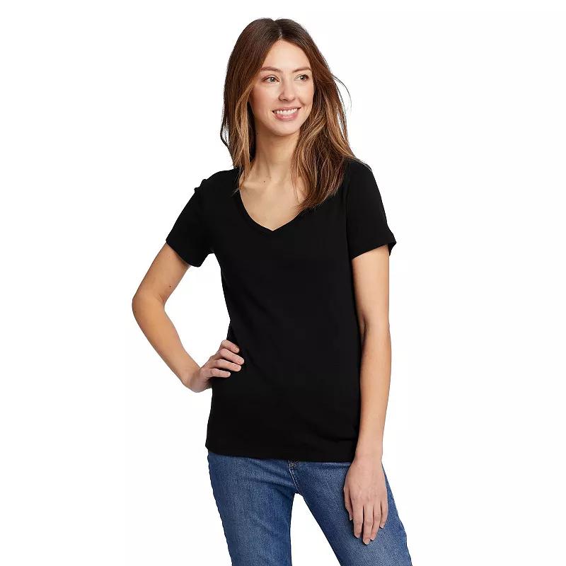 Petite Eddie Bauer Favorite V-Neck T-Shirt, Women's,  Product Image