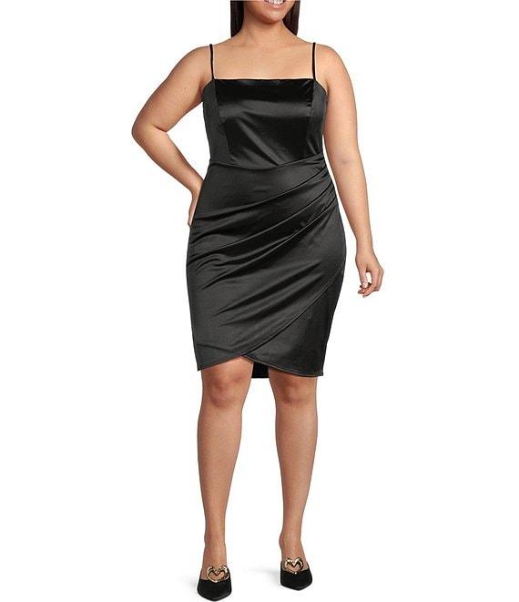 Honey and Rosie Plus Pleated Side Shirred Back Bodycon Dress Product Image