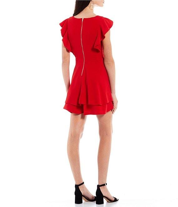 Midnight Doll Flutter Sleeve Double-Hem Fit & Flare Dress Product Image